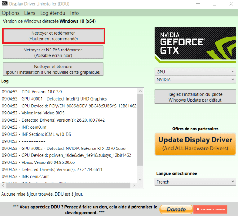 Carte graphique non reconnue Les Solutions AzertyTech