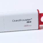 Cle USB Kingston DataTraveler G4 en USB 3.0 de 32 Go photographiee de profil