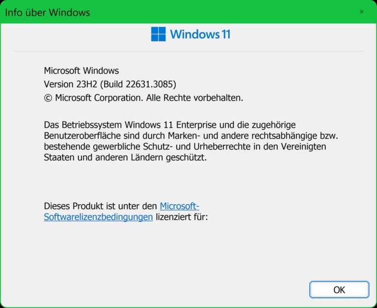 Panneau Informations système de Windows 11 affichant la version et la build du système