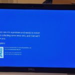 Ecran bleu d'arret de Windows affiche sur un ordinateur portable Dell