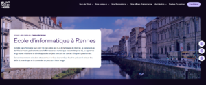 Page du campus Sup de Vinci Rennes, école d'informatique