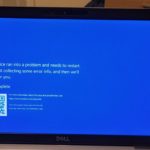 Ecran bleu Windows affiche sur un ordinateur portable apres un plantage systeme