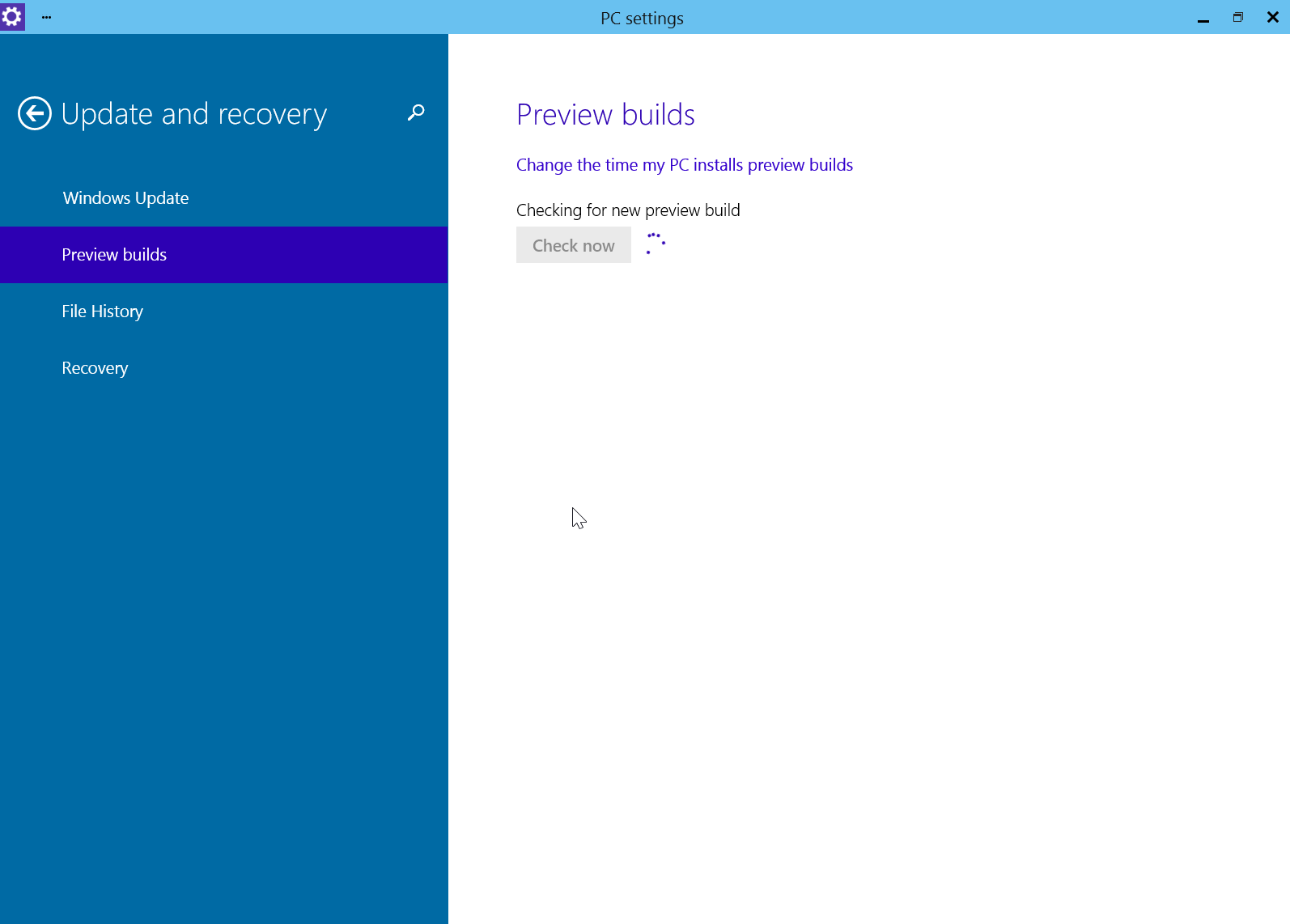 Ecran Update and recovery des parametres de Windows avec la section Windows Update dans le volet de gauche
