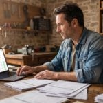 Dirigeant de TPE consultant son logiciel de facturation électronique