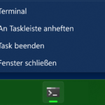 Barre des taches de Windows 11 avec le menu contextuel ouvert sur un poste en cours d'utilisation