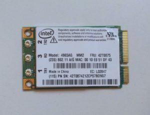 Carte reseau sans fil Intel demontee, type de peripherique qui declenche un echec de transition d alimentation