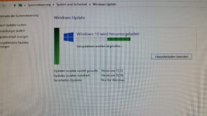 Écran Windows Update pendant le téléchargement d'une mise à niveau de Windows 10